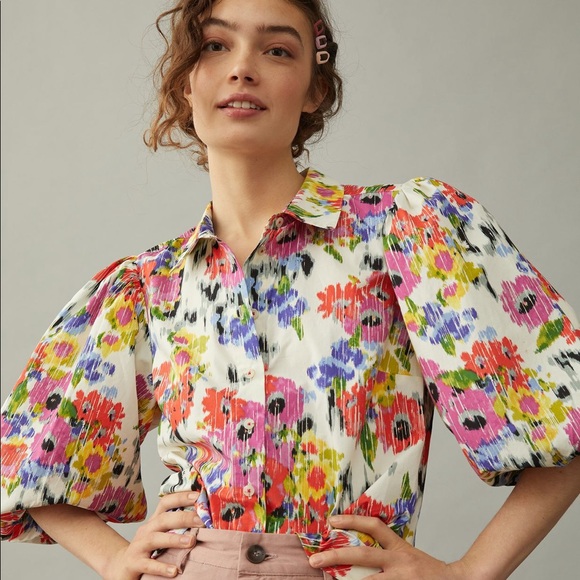 Anthropologie Tops - Anthropologie | MAEVE FLORAL PRINT SHIRT | Size LP